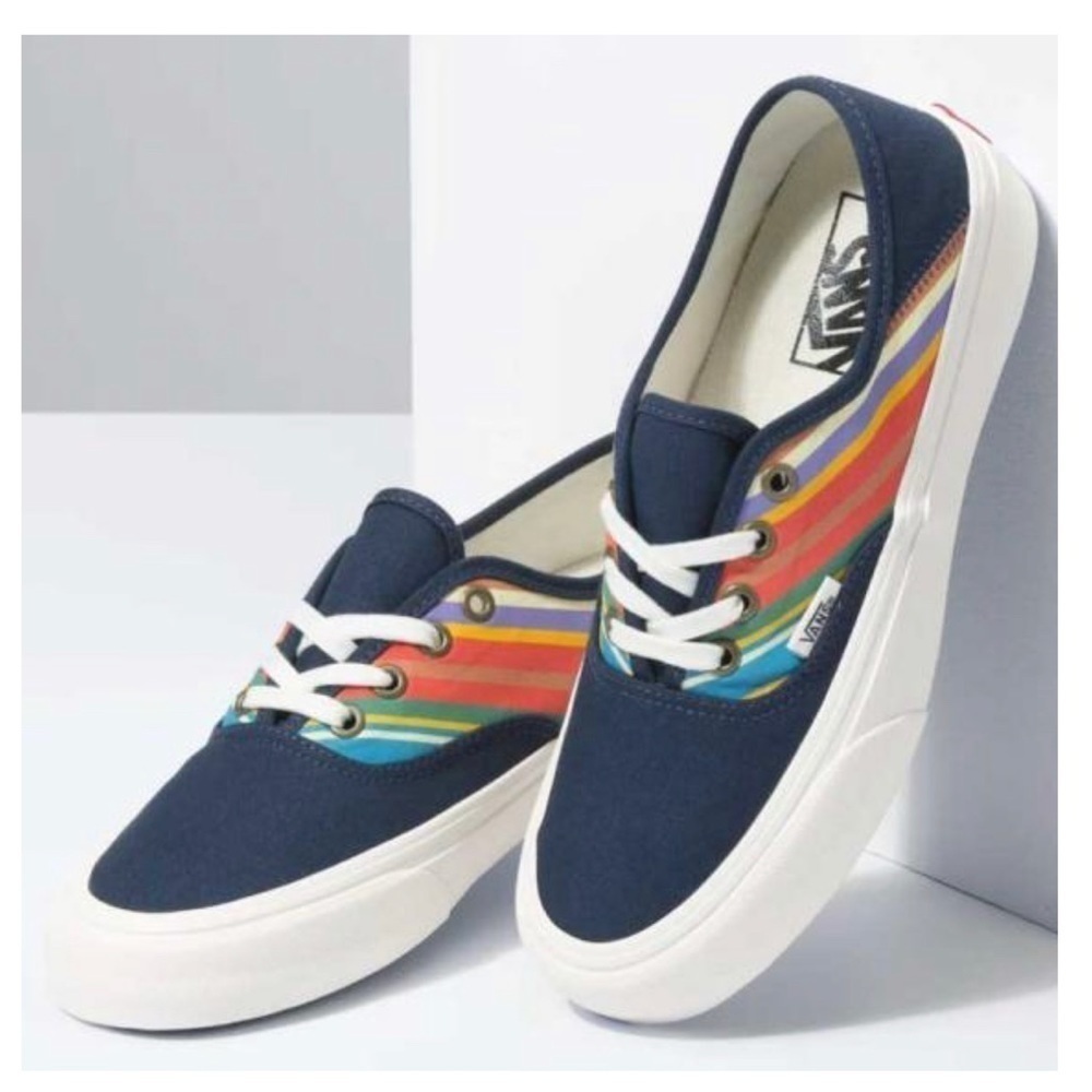 Vans Authentic Sf Retro Stripes Dress Blues‎ Sz 7